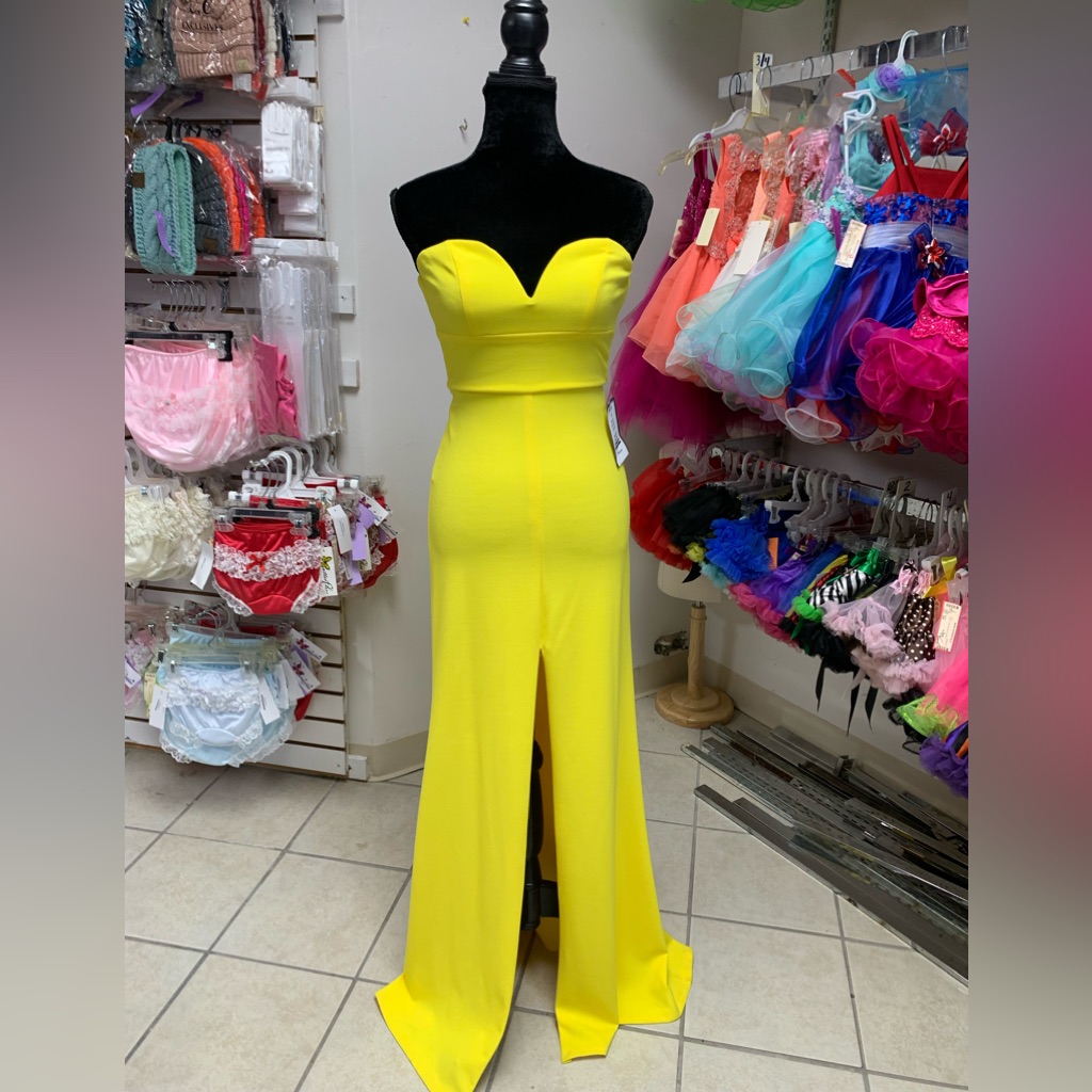 Size 5 Bright Yellow Prom Homecoming Bridesmaid Pageant Gown Formal Dress Nwt
